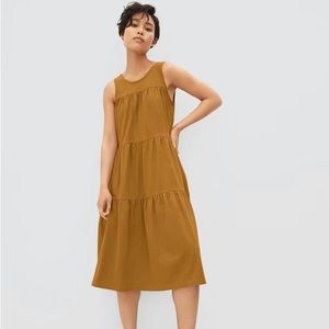 Everlane tiered midi dress size small